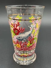 Anthropologie Lou Rota Mother Nature Juice Glass Narwhal Coral Flowers New