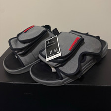 Jordan LS Slide Men’s Sandals Adjustable Hook & Loop Strap Gray Black Red 11