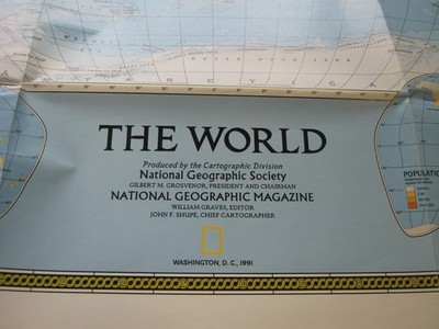 THE WORLD MAP National Geographic 1991
