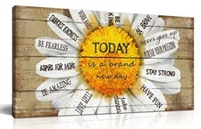 Wall Decor for Living Room - Flower Canvas Wall-Art For 40"L x 20"W Yellow