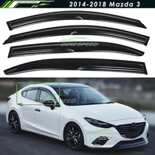 For 2014-2018 Mazda 3 Axela JDM 3D Wavy Mugen Style Window Visors Rain Guards
