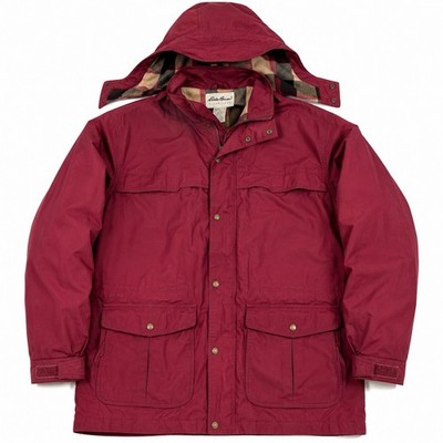 Vintage Eddie Bauer Mountain Parka XL Wool Lined Hooded Jacket Burgundy USA