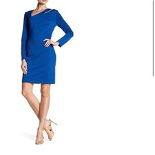 New Blue Alexia Admor Dress Short BodyCon Mini Long Sleeve plus 3X Business Work