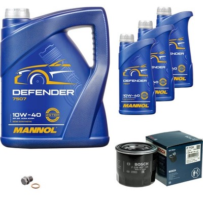 BOSCH Ölfilter 8L MANNOL Defender 10W-40 für Hyundai KIA Matrix 1.6 1.8 Tucson