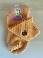 ORANGE Furby Socks With Black Embroidered FURBY NEW FuN Rare