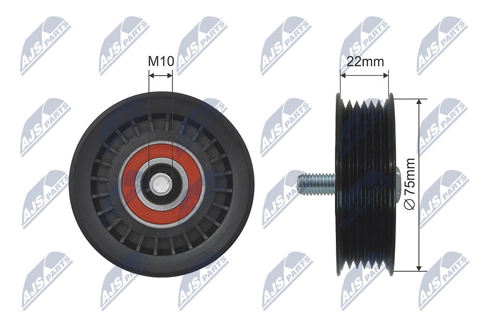 Nty Pulley Idler V-Belt For Vw Lt Ii 28-46 1996-2004 2.8 Tdi - Image 4