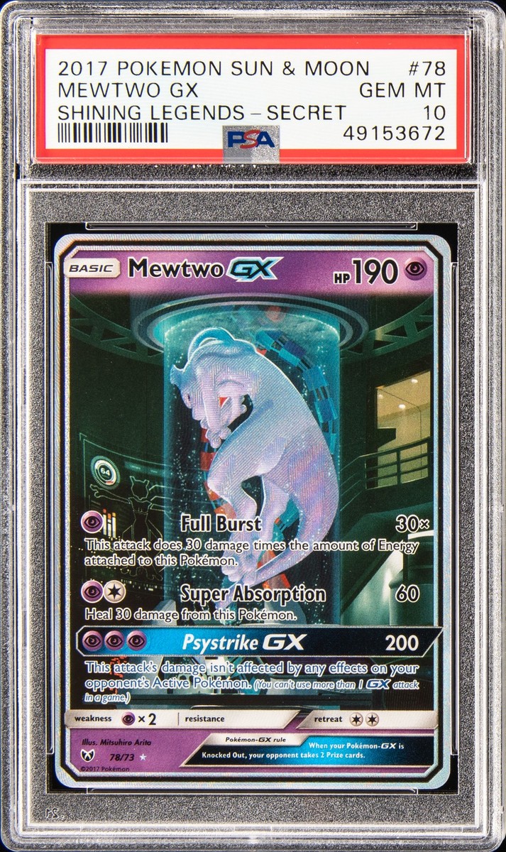 ミュウツー-GX PSA 10 S.E.P. SHINING LEGENDS PSA 10 Gem Mint Mewtwo GX 080/072 SEP Shining Legends Hyper