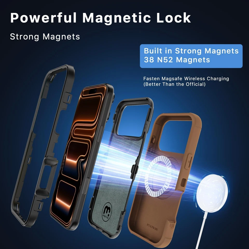 Funda para iPhone 17 Pro Max con funda con clip para cinturón, Maverick Series 17 Pro Max... Foto 3 de 4