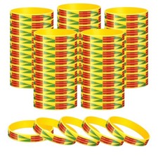 CIVANER 100 Pcs Juneteenth Silocone African American Bracelets For Kwanzaa .