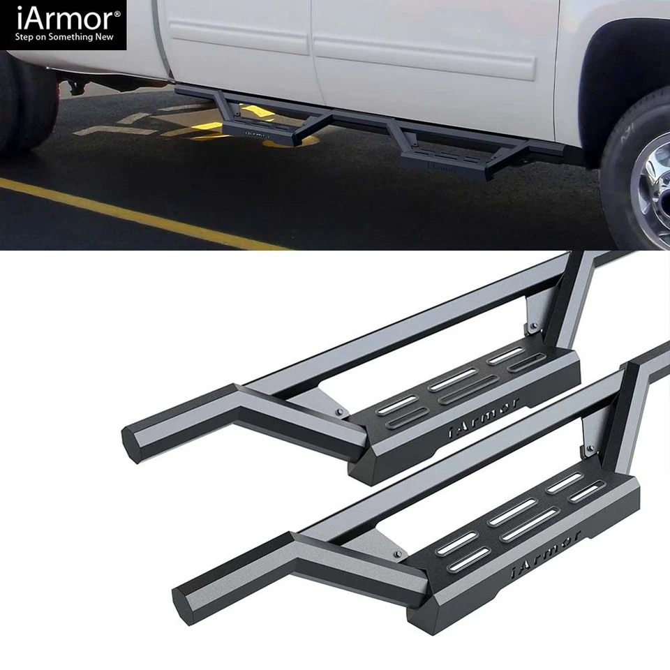 iArmor Stainless Steel Drop Steps for 01-07 Chevy Silverado GMC Sierra Crew Cab - Image 2 of 4