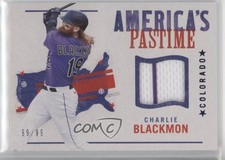 2022 Chronicles America's Pastime Swatches Blue 69/99 Charlie Blackmon 10k8