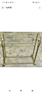 Vintage Gold Brass Quilt Blanket Towel Rack Stand Display Holder