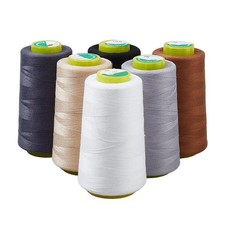 6 Rolls Serger Thread Cone Spools 18000 Yards 6 Colors Polyester Overlock Sew