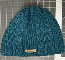 Columbia Beanie Knit Teal Hat Insulated Unisex One Size Omni Heat