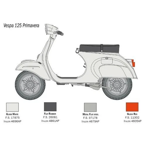1:9 Italeri Vespa 125 Primavera Kit IT4633 Modellino - Immagine 4 di 4