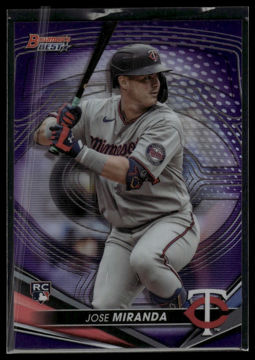 2022 Bowman's Best #59 Jose Miranda Purple Refractor RC #/250 SN