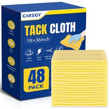 CAREGY 48Pcs Tack Cloth for Removing Dust from Woodworking 48PACK, Yellow