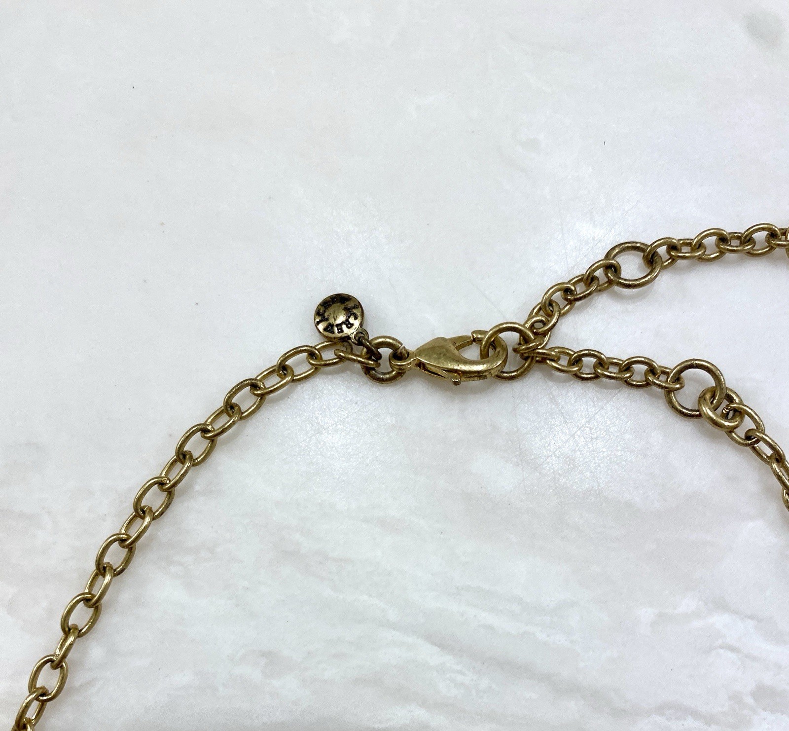 J.CREW Crystal Shimmering Statement Necklace Gold… - image 3