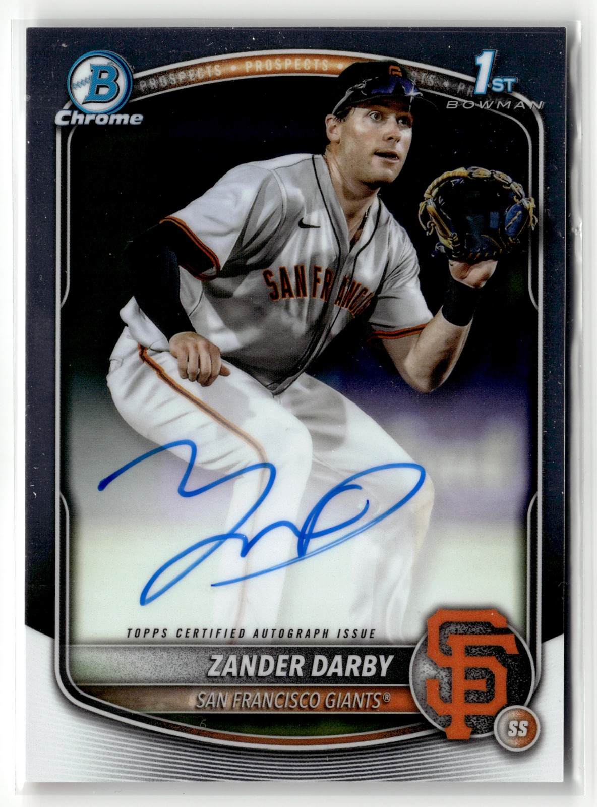 2025 Bowman Chrome #CPA-ZD Zander Darby Prospect Autographs