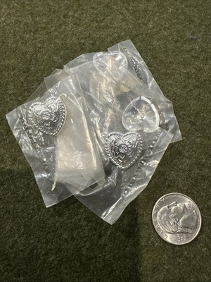 Lot Of 5 WESTERN SADDLE HORSE TACK Engraved Hearts CONCHOS Rivet Backs