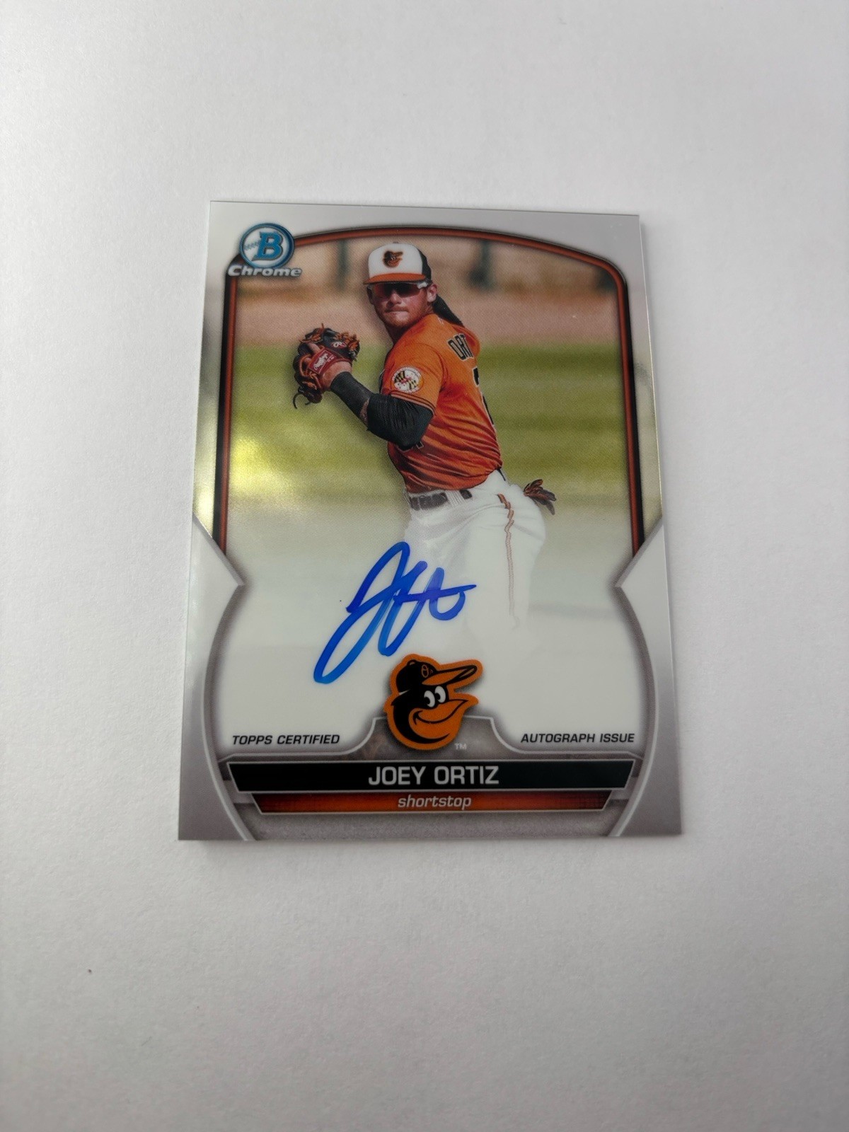Joey Ortiz Prospect Auto 2023 Bowman Chrome #CPA-JOR Orioles Brewers SP