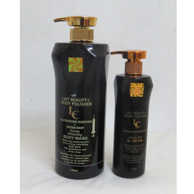 Lait Snapchat Diamant Noir Moisturizing Whitening Body Wash + Body Oil Combo