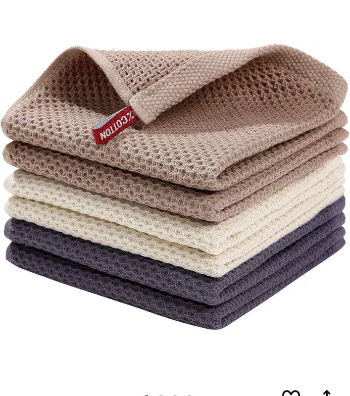 Homaxy 100% Cotton Waffle Weave Kitchen Dish Cloths, Ultra Soft Absorbent Quick