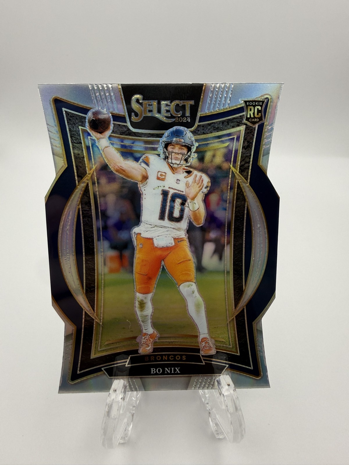 2024 Panini Select - Concourse Bo Nix #30 Silver Prizm Die-Cut (RC)