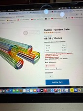 Golden Gate skittle glassblowing Rainbow with clear line boro - lb 1.3 oz.