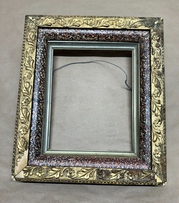 Antique Triple Layer Frame - Gold Gilt Gesso, Sponge Paint *Fits 8x10* Eastlake 