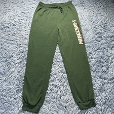 Minecraft Jogger Sweatpants Size 14 Youth Green Graphic Video Games Casual