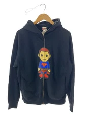 A Bathing Ape BAPE Zip Hoodie Black Cotton Print Medium #EK AHB