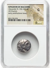 KINGDOM OF MACEDON Alexander III 336-323 BC Drachm NGC G Ancient Greek Old Coin