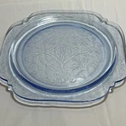 VINTAGE INDIANA DEPRESSION GLASS RECOLLECTION MADRID BLUE PLATE FEDERAL 10”