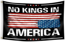 No Kings in America Flag 3X5 Ft Patriotic Yard Flag Bold Clear Printing Weather