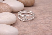 925 Sterling Silver Swirl Wrap Ring Handmade Minimalist Modern Band