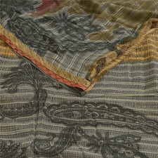 Sanskriti Vintage Sarees Multi Pure Georgette Silk Printed Sari Craft Fabric