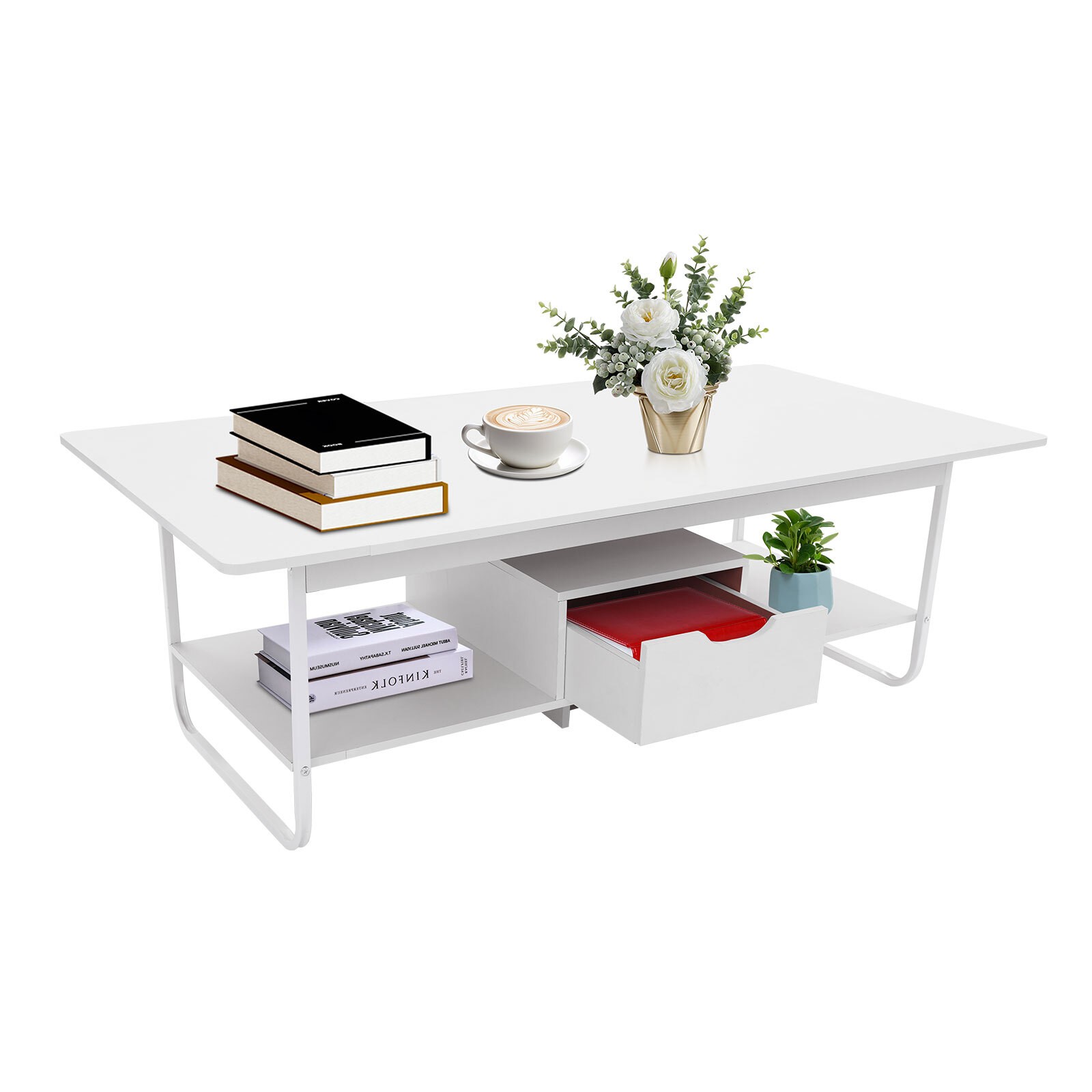 Modern Coffee Table Rectangular Coffee Table Living Room Tea Table 120*60*42cm