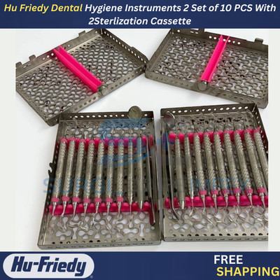 Hu Friedy Dental Hygiene Instruments 2 Set of 10 PCS With 2Sterlization Cassette
