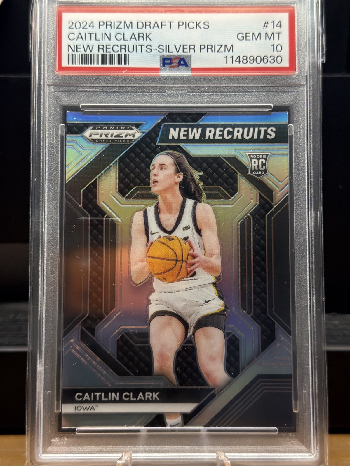Panini 2024 Prizm Draft Picks WNBA Caitlin Clark New Recruits Silver #14 PSA 10 view 1