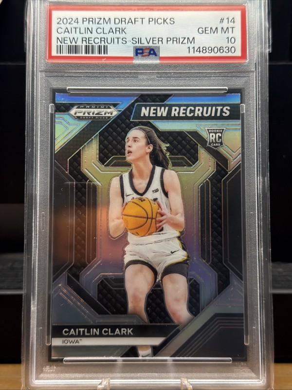 Panini 2024 Prizm Draft Picks WNBA Caitlin Clark New Recruits Silver #14 PSA 10