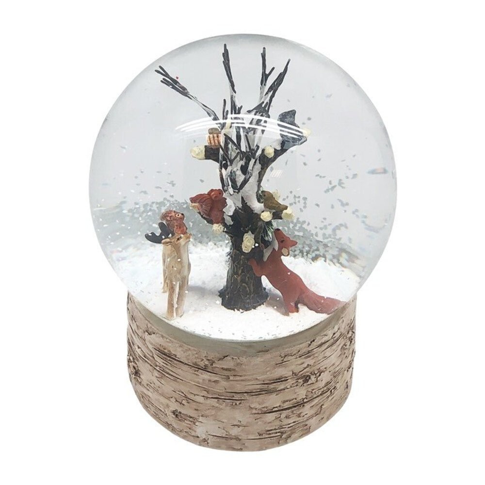 Musical Snow Globe Woodland Scene Wind Up Winter Water Globe