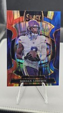 2025 Panini Select - Concourse Jordan Addison #65 Red & Blue Shock Prizm VIKINGS