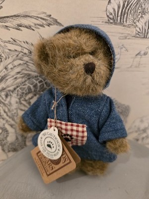 Boyds Bears & Friends ''Morgan B. Berriweather'' Plüsch Teddybär Jeansjacke Etikett