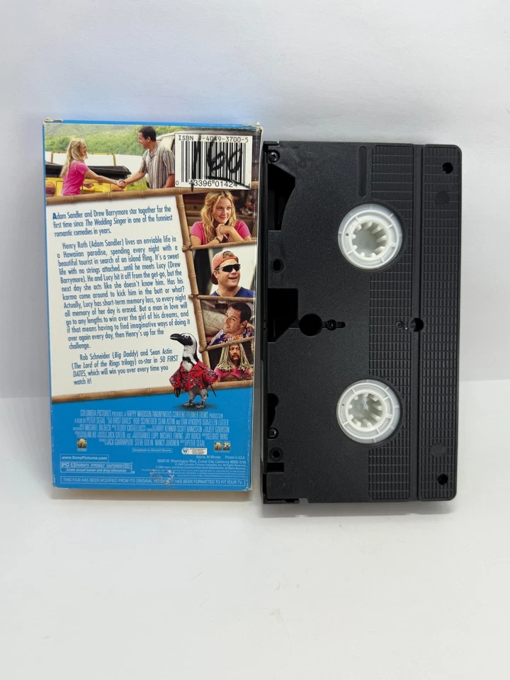 50 First Dates Adam Sandler Drew Barrymore VHS Tape **Buy 2 Get 3rd Free** - Image 3 of 4