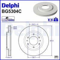 2X Delphi Bremsscheibe BelüFtet Ø320Mm FüR Mitsubishi L 200/Triton Kj_ Kk_