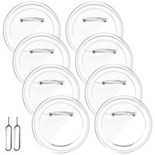 8 PCS Clear Acrylic Blank Button Pins 75mm 2.95 Inch DIY Photo Badges