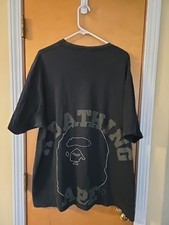 A Bathing Ape BAPE 1st Camo College Tee Shirt-Black Authentic 3XL Flaws