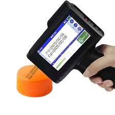 Handheld Inkjet Printer Prints Production Date and Serial Number and Line Code