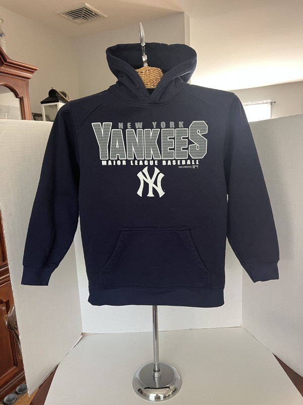 Majestic New York Yankees Kids Pullover Hoodie Medium 10/12 Navy Blue